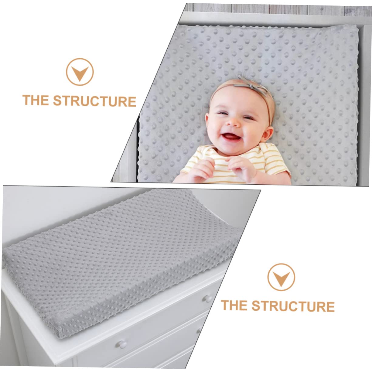 Garneck 2pcs Changing Pad Cover Washable and Detachable Crane Pad Protector for Smooth Comfortable