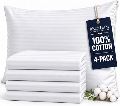 Beckham Hotel Collection 2 Pack 100% Cotton Pillow Protectors - King Size