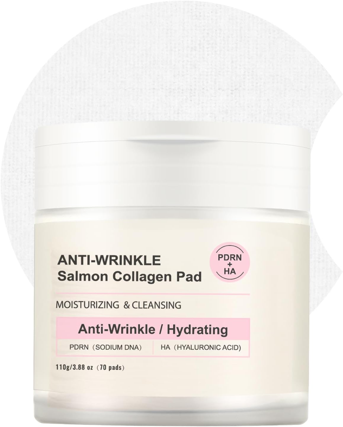 Toner Pore Pad Skincare for Face,Dual-Textured Facial Pad for Exfoliation,Moisturizing,Oil Control,Deep Cleansing,Ideal for All Skin Types(Salmon Collagen Pad)