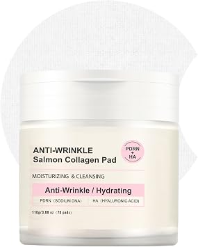 Toner Pore Pad Skincare for Face,Dual-Textured Facial Pad for Exfoliation,Moisturizing,Oil Control,Deep Cleansing,Ideal for All Skin TypesSalmon Collagen Pad