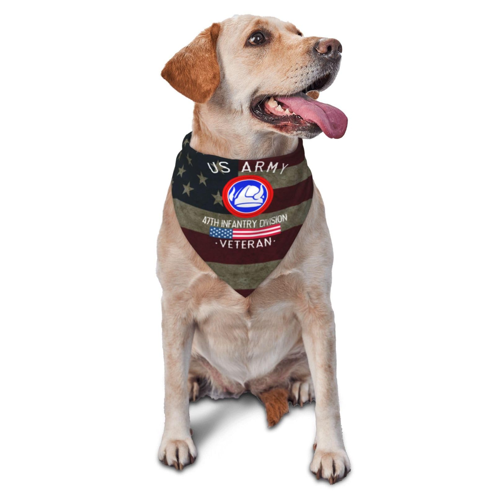 US Army 47th Infantry Division Veteran Dog Scarf Pet Bandana Cat Pet Bibs