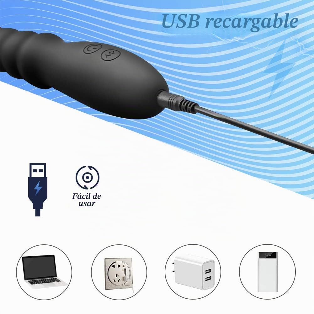 SXOVO Vibrador anal, bolas anales, consolador anal, vibrador con 10 modos de vibración, estimulación del punto G, recargable, juguete sexual para hombres, mujeres, parejas