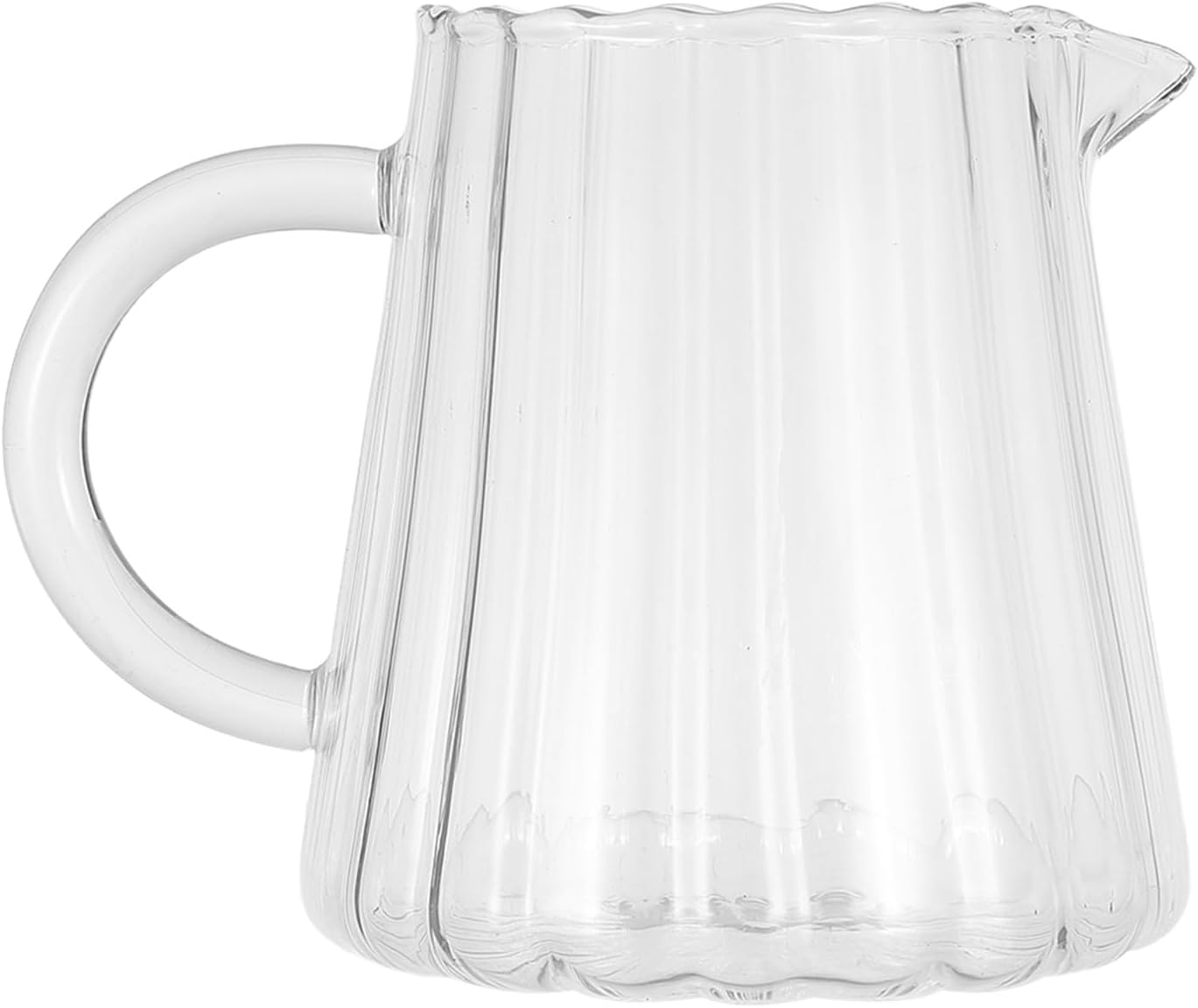 Transparent Glass Creamer Pitcher with Handle and Spout - 17oz Coffee Frothing Pitcher for Home Restaurant - Glass Milk Pourer Jug for Espresso Tea Juice
