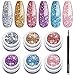 Modelones Glitter Gel Nail Polish Set - 6 Color, Soak Off UV LED Super Platinum Glitter Nail Polish Nail Gel Varnish Manicure Kit 5 ml