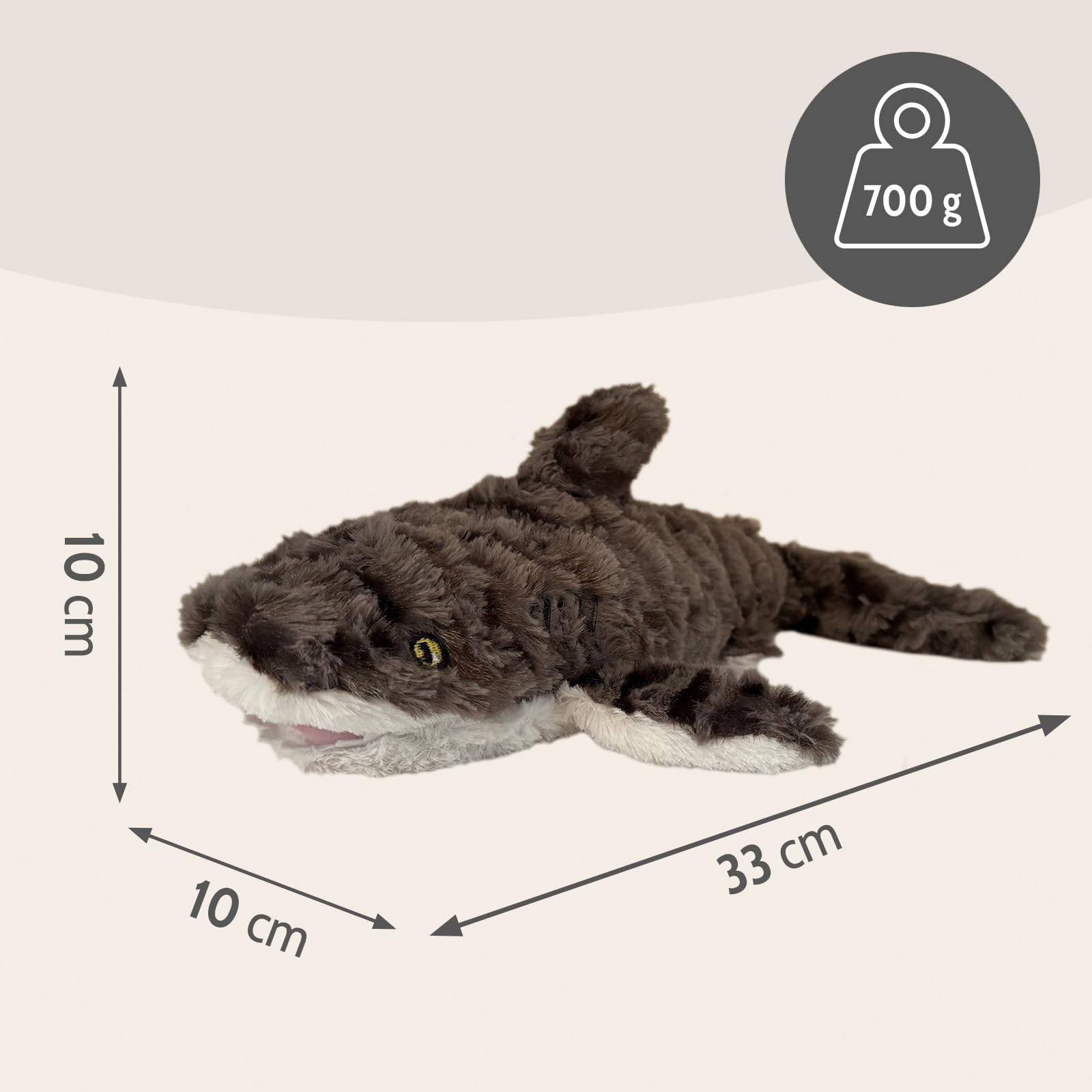 Habibi Plush Cuscino termico per bambini e adulti – 2046 squalo con riempimento di miglio, peluche termico per riscaldare nel forno a microonde/forno, ideale anche per bambini (squalo)