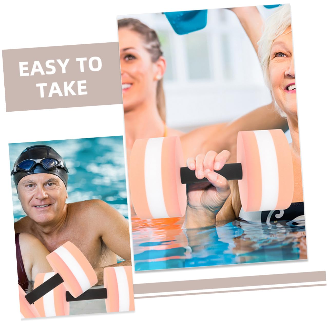 Hohopeti 4 Stück Eva Wasserhantelset für Erwachsene Tragbare Poolhanteln für Ganzkörpertraining und Wassergymnastik im Urlaub