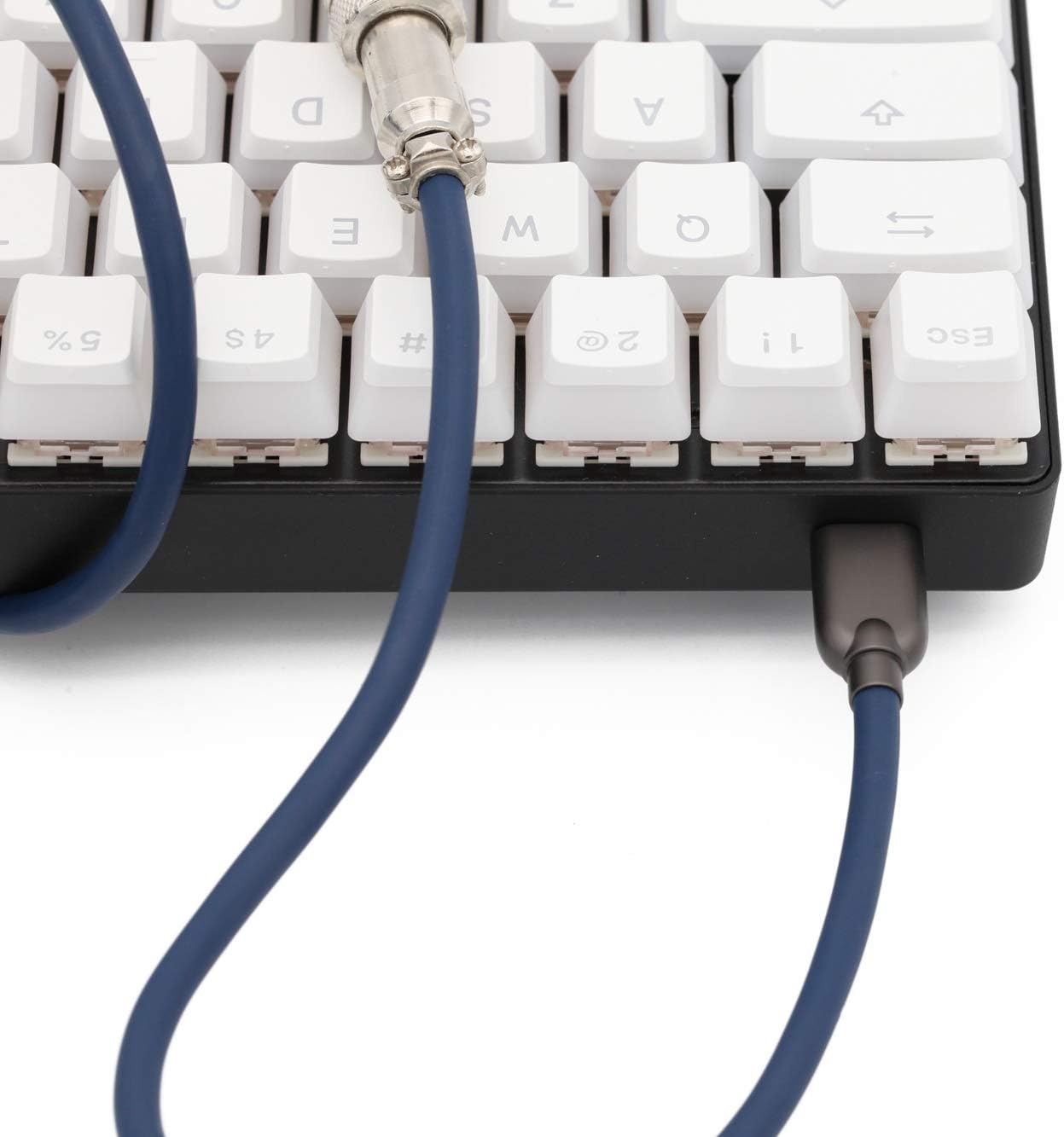 KPREPUBLIC GKs Space Cable Aviator Dark Blue Custom USB c Port Coiled Cable Wire for Mechanical Keyboard GH60 USB Type C 1.2M PVC Aviator (4 pin) x1
