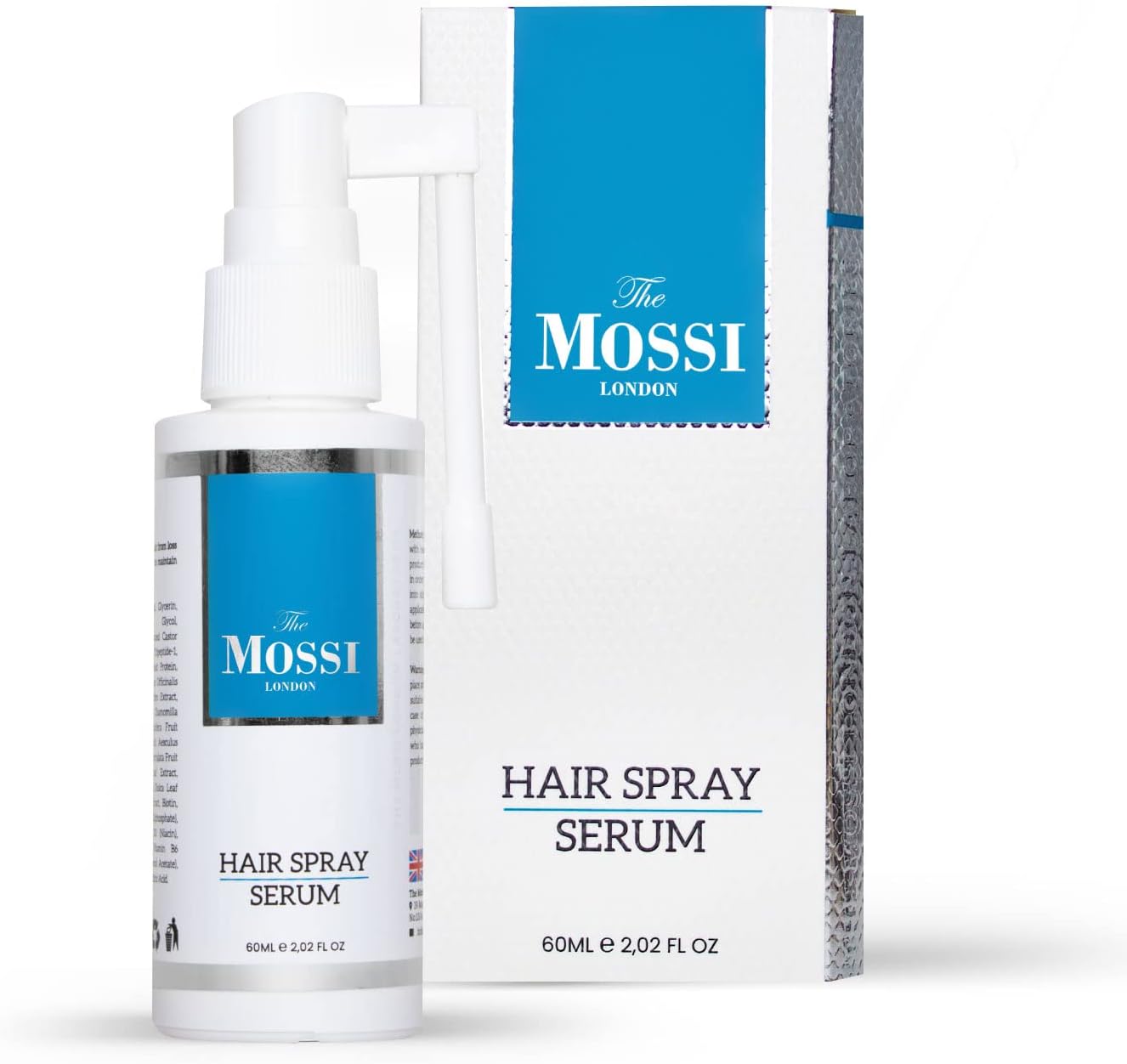 The Mossi London Hair Spray Serum 60Ml For Hair Regrowth - Prevents Post-Transplant Hair Loss - Stimulates New Hair Growth - Fast and Effective Results