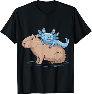 アホロートルとカピバラのキュートチルアニマルデュオアート Tシャツ