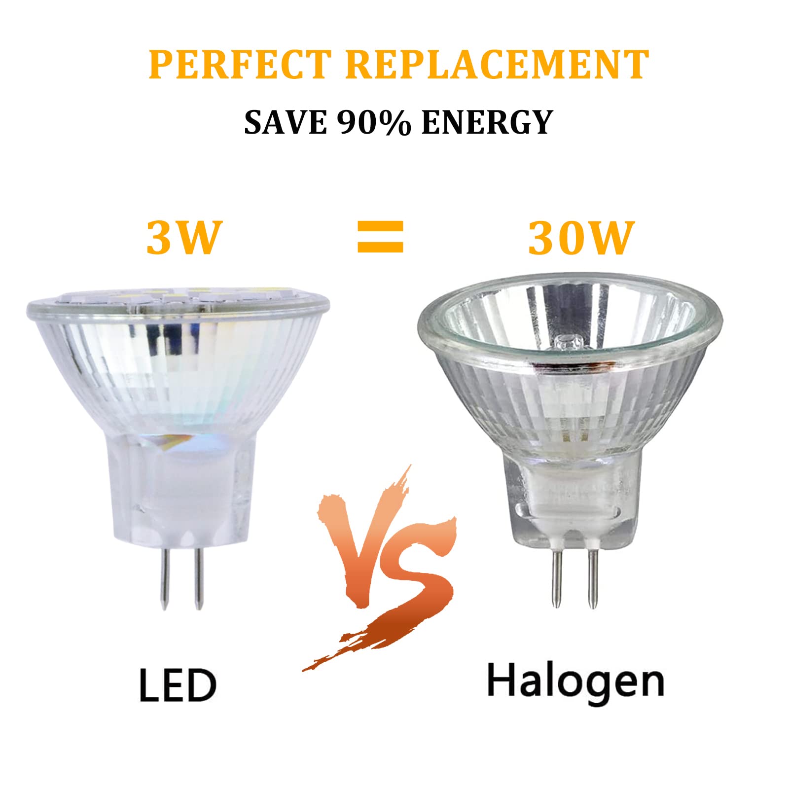 VIIVUU Lampadina Alogena 12V 20W, Faretti Alogeni MR11 Dimmerabile 300LM, Bianco Caldo 2700K Lampadine GU4 Riflettore,per Illuminazione della pista,Soffitto,da incasso,Cappa da cucina, Faretto 6 Pezzi