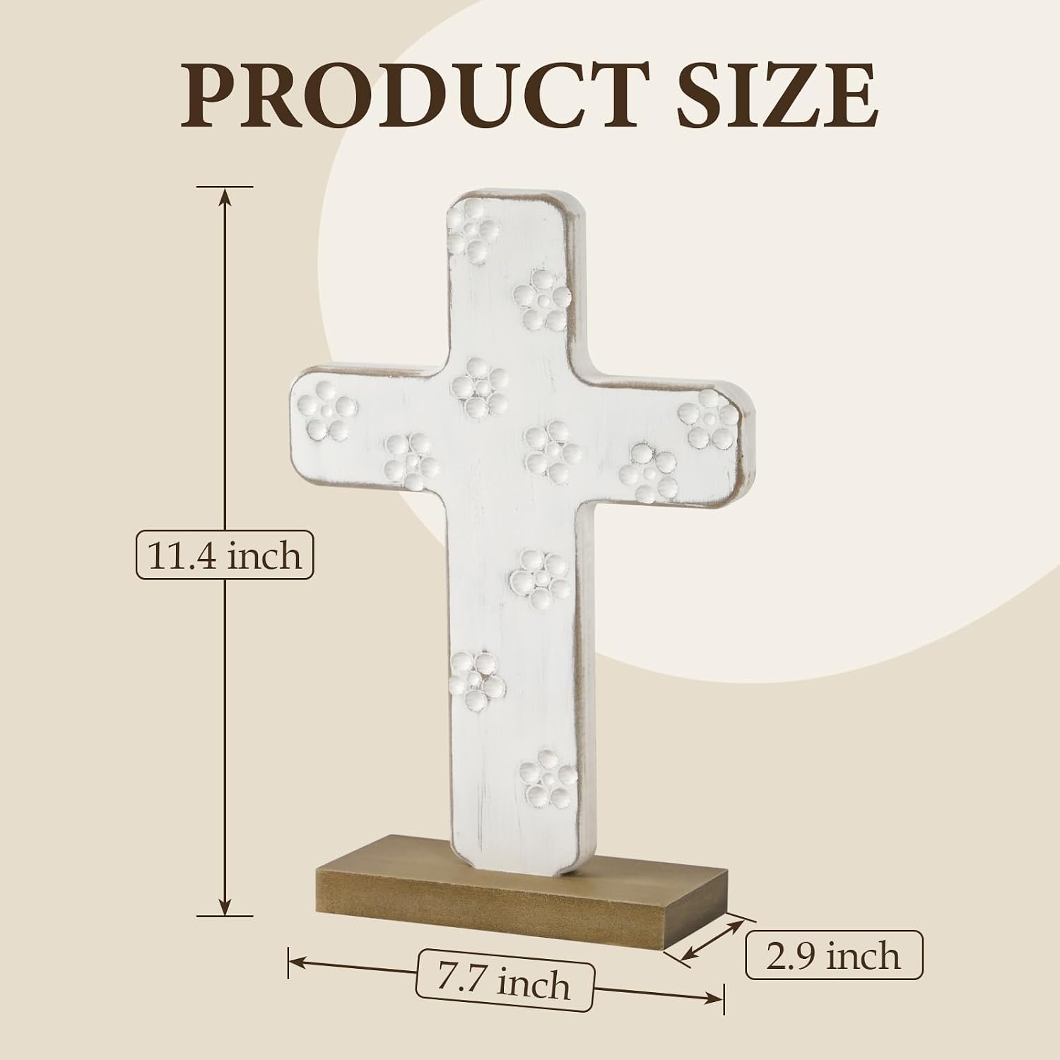 NIKKY HOME Wooden Cross for Table Rustic Standing Cross for Religious Gifts | Table Cross for Home Decor, Christian Religious First Communion Church Decoration