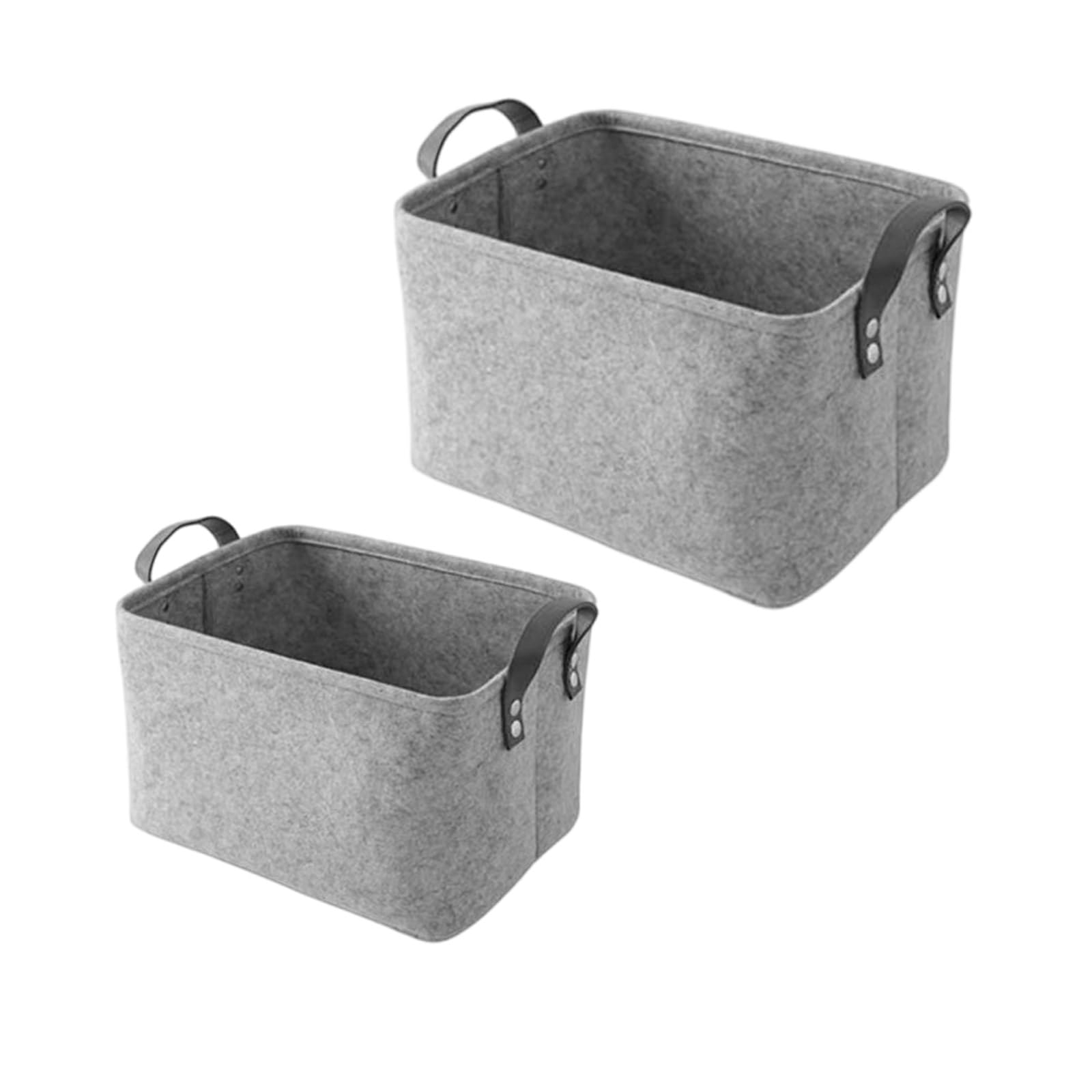 Elnwnnkc 2 Pieces Felt Storage Baskets for Toy Books Efficient Household Laundry Hamper Dirty Clothes Organizers with 2 Handles Home Storage Solution