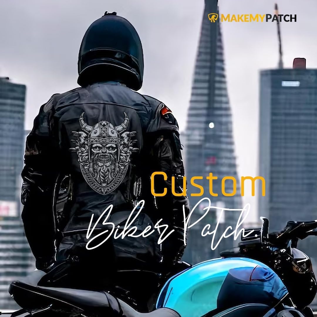 Viking Raven Skull Large Back Patch for Motorcycle and Jackets