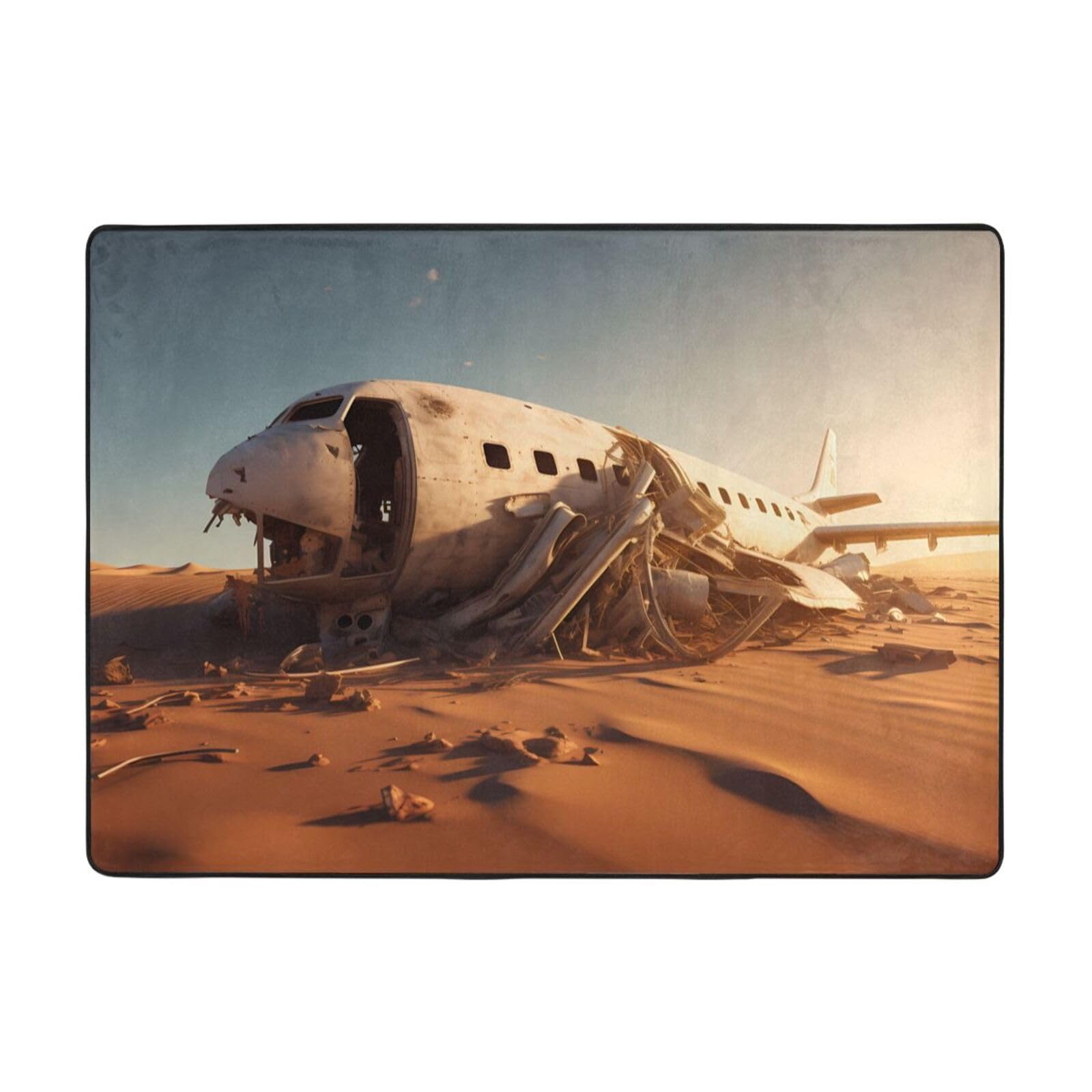Tapis avion écrasé imprimé 203x147 cm doux et moelleux pour salon