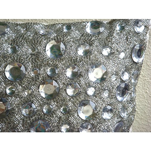 The Homecentric White Pillow Cover, Rhinestones Crystals Sparkly Glitter Pillow Cover, 20X20 Inch (50X50 Cm) Pillow Cover, Polka Dot Modern Cushion Cover, Circles & Dots - Diamonds Everywhere #TOP3