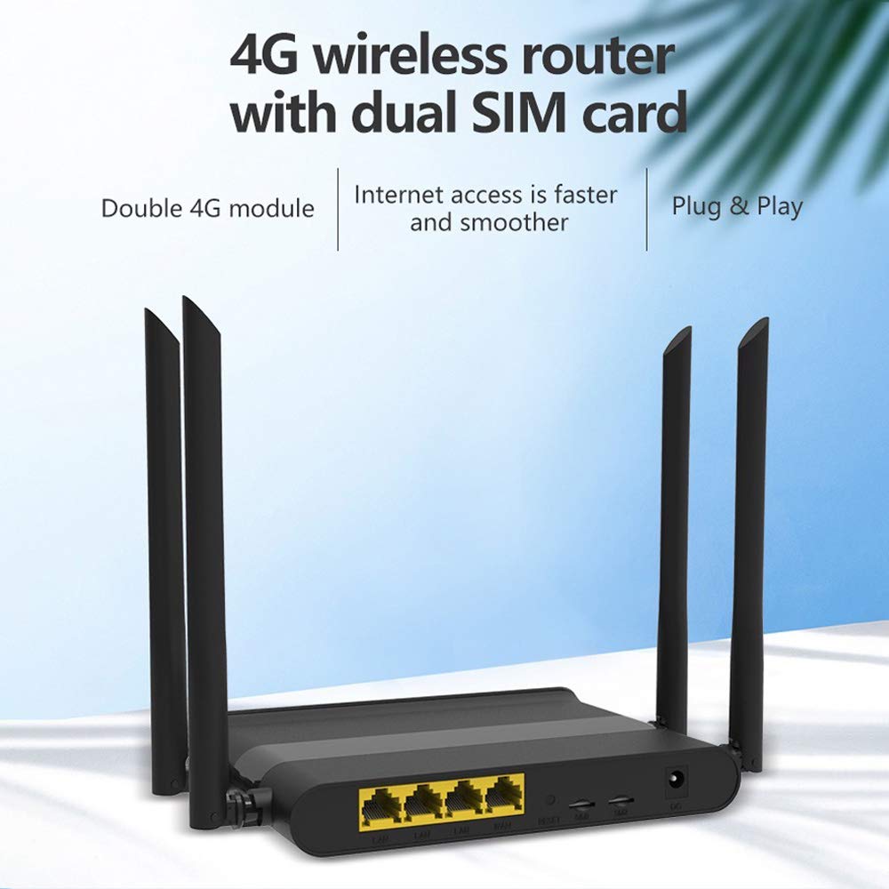 KuWFi 4G LTE WiFi Router 2.4G CAT4 150Mbps with 4 5dbi