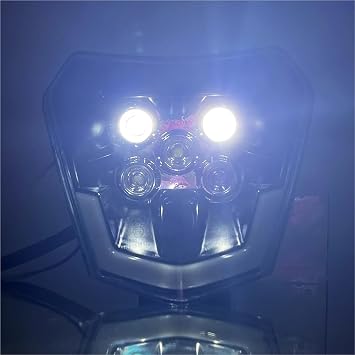 Motorcycle Headlight Plate LED Accessories Fit For KTM EXC SX MX 250 300 450 Fairing Dirt Bike Supermoto Motorcycle Headlight,Headlight Bulbs(C Orange)