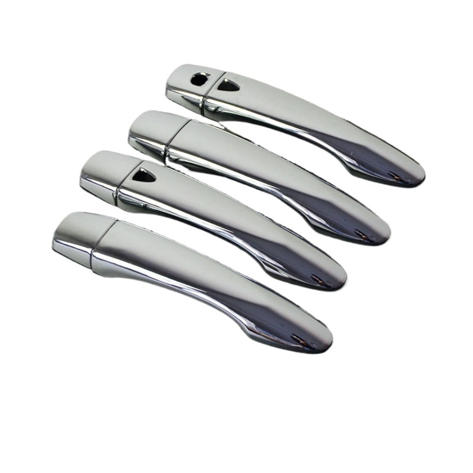 Jkkkks Silver 2 Buttons Car Exterior Door Handle Replacement For Nissan For Xtrail For Rogue T32 2014-2020 Gloss Black Chrome Car Door Handle Cover Sticker Styling Accessories Car Handle Compatible(Silver 2 Buttons)