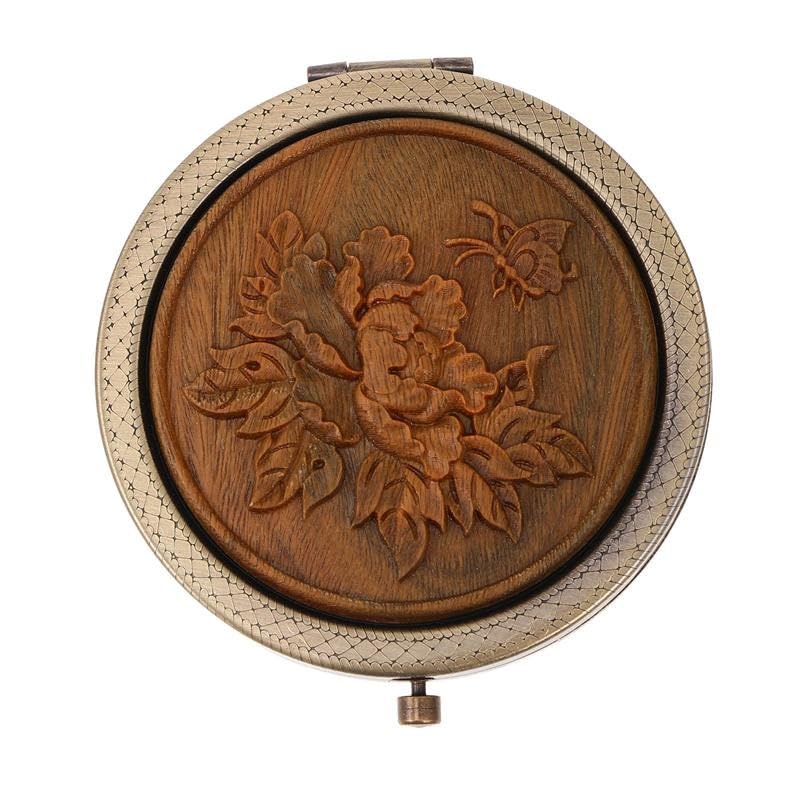 Miroir de maquillage vintage compact et pliant pour vos retouches beauté en voyage
