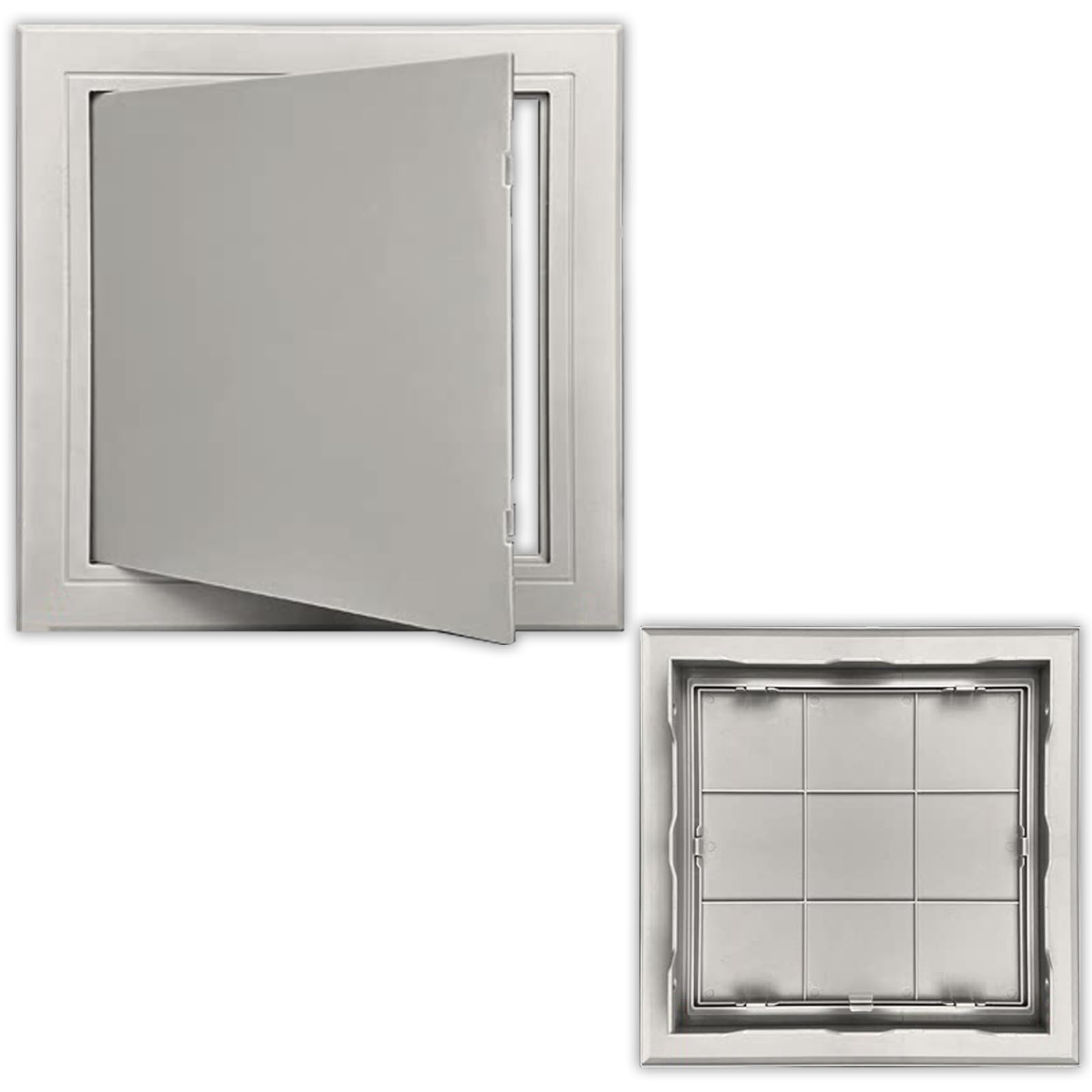 2 Pcs Access Panel for Wall and Ceiling, Inspection Door with Paintable Surface, Durable ABS Plastic, for Ceilings, Wires, and Cables(Grey,15x15cm/5.9x5.9in)