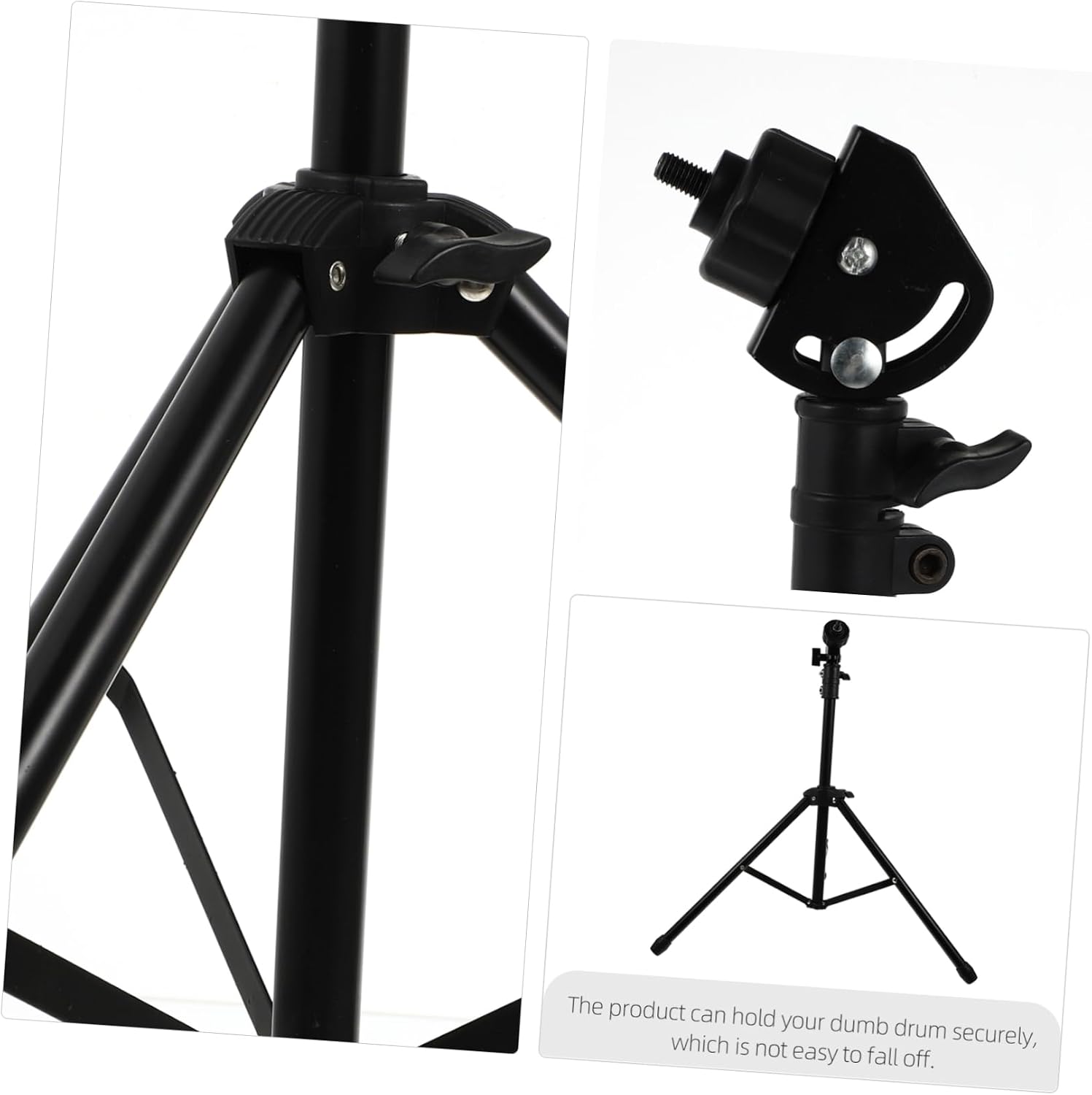 Sosoport 1Set Adjustable Height Snare Drum Rack Durable Black Tripod Stand for Indoor Use Drum Accessory for Practice and Performance Versatile Drum Tool for Musicians