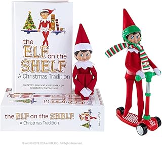 Elf On The Shelf Scout Girl (Blue Eyed Girl) with Elves At Play Stand-N-Scoot
