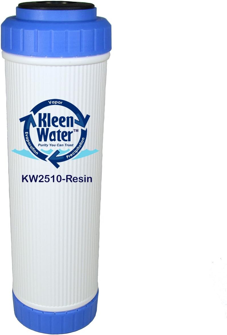 Kleenwater KW2510-Resin Filter Cartridge Replacement 6 Pack, for KW2510HW-KW2510-resin-Dish-Kit Filtration System