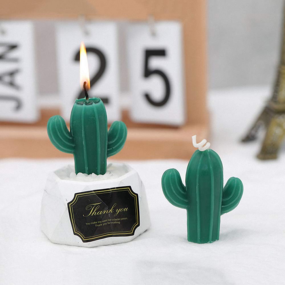 Lot De 10 Moules Silicone 3D Forme Cactus - Pour Bougies, Résine époxy - Réutilisables, Facile Démoulage - Artisanat Créatif