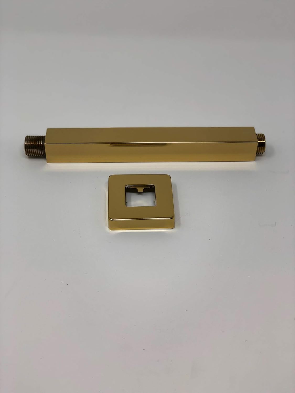 8-Inch Square Ceiling Mounted Shower Arm for Rain Shower Heads (Gold)