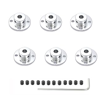 6 Pcs 6mm Flange Shaft Couplings, Aluminum Mounting Hub Flange Shaft Coupling Motor for DIY RC Model Motor