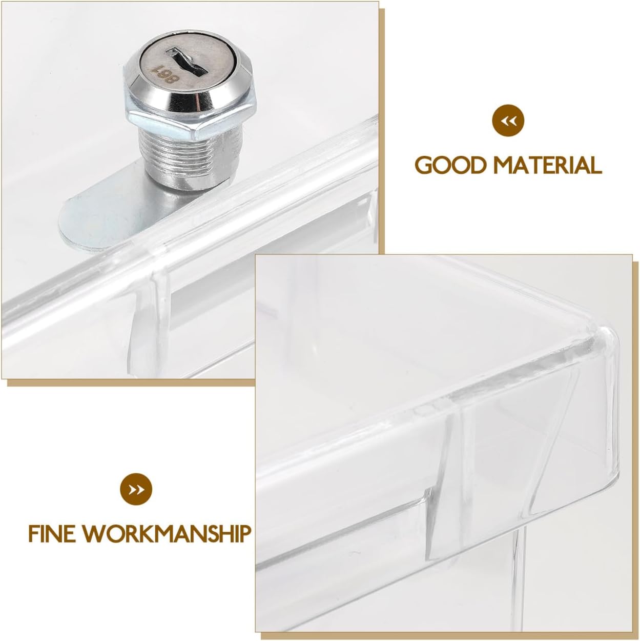 MERRYHAPY Wedding Shoes Box with Lock and Holes Acrylic Wedding Card Holder Box Party Message Container and Reception Supplies