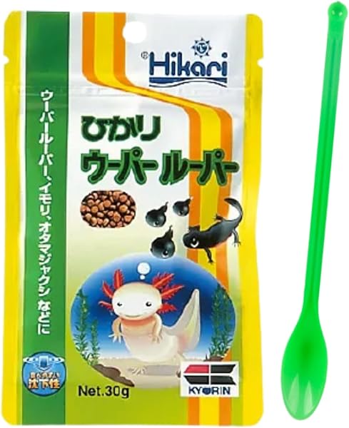 キョーリン ひかりウーパールーパー 30g エサ イモリ おたまじゃくし 餌 オリジナル餌やりスプーン 1個付き (1個) - 1