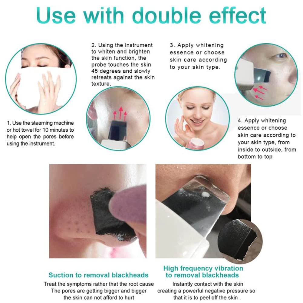 Peeling do skóry twarzy, maszyna do usuwania zaskórników z 2 głowicami, urządzenie czyszczące do pielęgnacji twarzy, do usuwania worków pod oczami, zaskórników, martwego naskórka i głębokiego