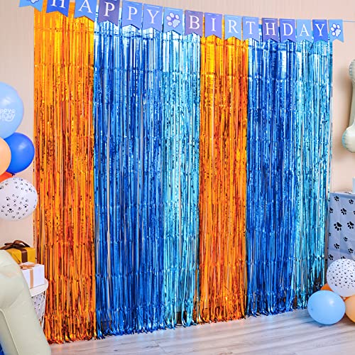 LOLStar Blue Dog Party Decorations - 2 Packs of 3.3x6.6 ft Orange...