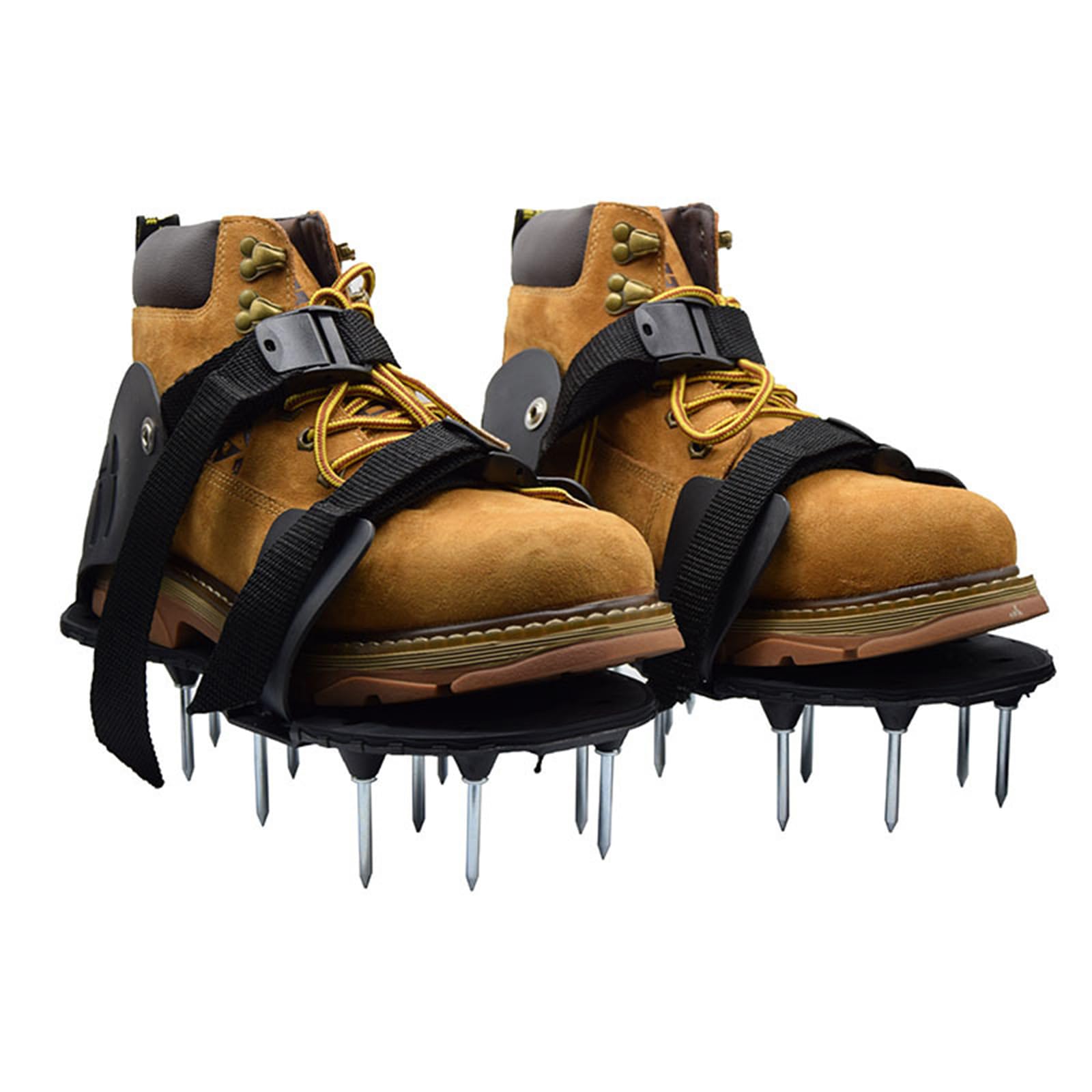 Yhaili Ergonomic Garden Aerator Shoes Featuring Puncture-Resistant Nails & Inflatable For Long-Lasting Comfort 1Pr Pu Leather Lawns Aerator Shoes