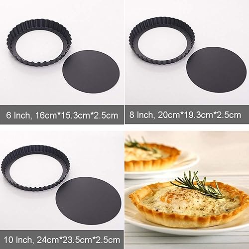 Miniatura 2 de UTENEW Molde antiadherente para tartas con parte inferior extraíble de aluminio redondo para tartas, latas de 6 pulgadas para horno, cocción