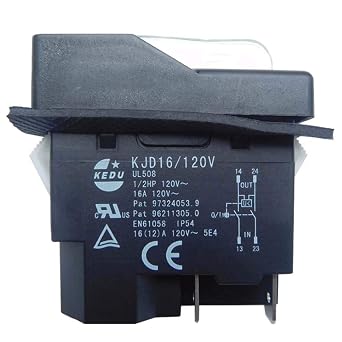 KEDU KJD16 Electromagnetic Push Button Switch, 120V 16A 1/2HP