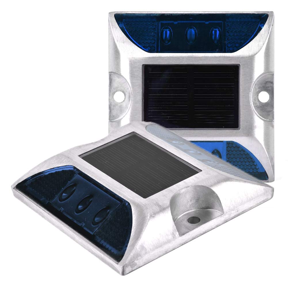 Sonew 6 Luci di Segnalazione a Terra a Energia Solare a Led, Marcatori di Strada Carrabile, Impermeabili IP68, per Giardino Passo Marciapiede Scala Terra Percorso Cortile (2 Pezzi)