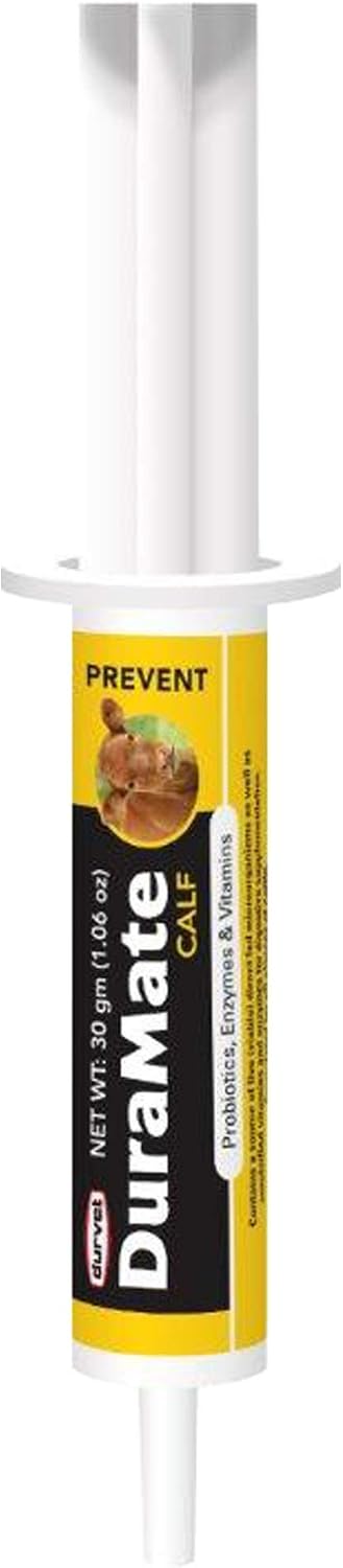 Durvet DuraMate Calf Paste, 1.06 Ounces, Probiotics Enzymes and Vitamins for Newborns