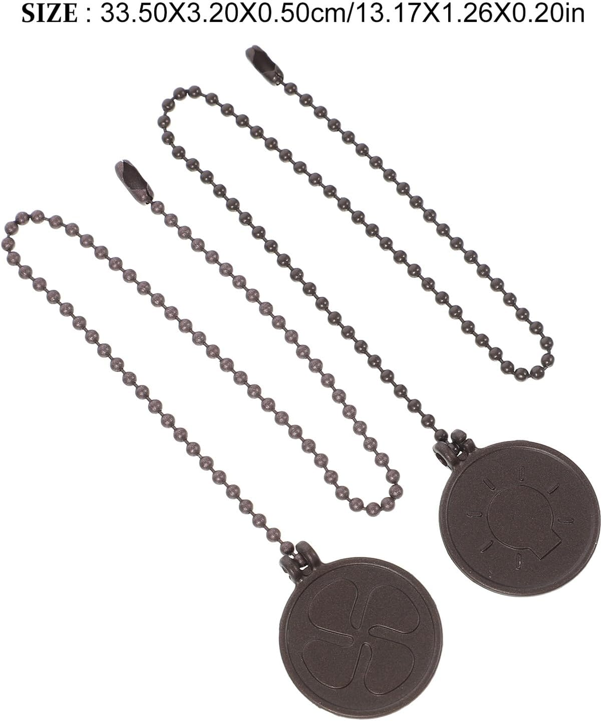 Unomor 2pcs Metal Ceiling Fan Pull Chain Extension with Decorative Hanging Lamp Pull Chain for Ceiling Light Fixture Easy Installation Orb Finish