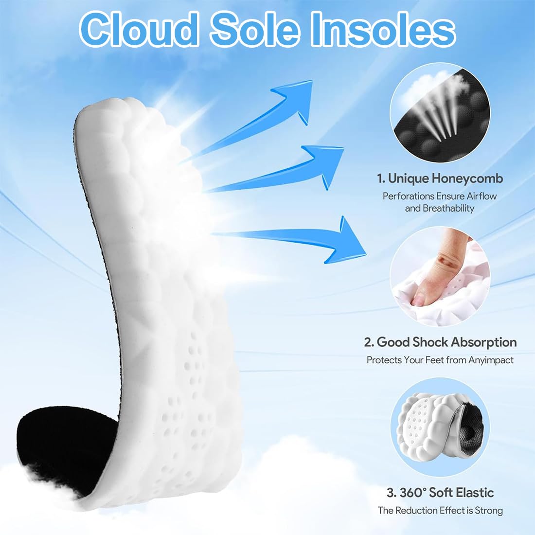 Plantillas Memory Foam para Deporte, Trabajo y Uso Diario - Ortopédicas Transpirables Amortiguadoras 43-44