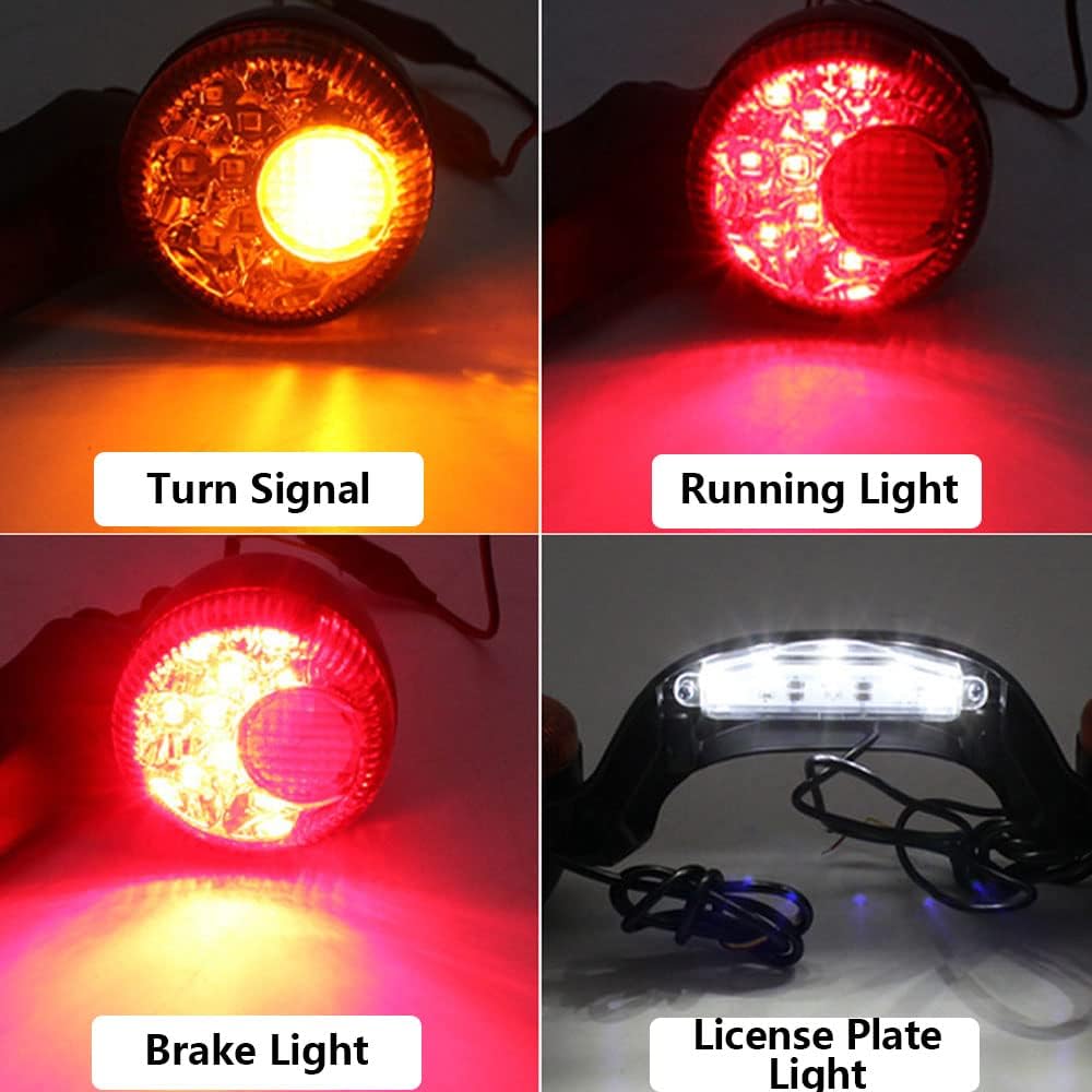 MACHSWON Bullet Rear Brake LED Light Bar Turn Signal - Black Motorcycle Rear Turn Signal Light Bar Bullet Style Blinker Indicator, Compatible with Harley-Davidson Street Road Glide 2010-2022