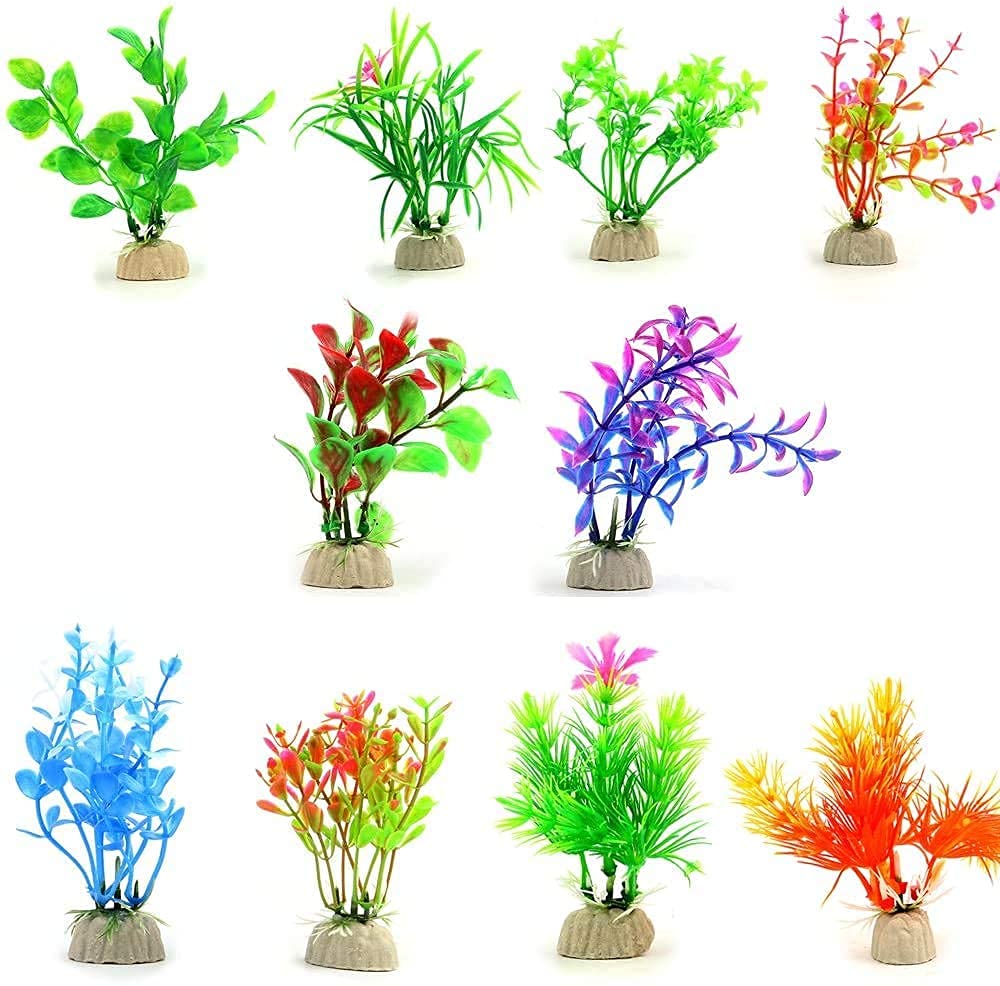 Kapoor pets Plants 10-in-1 Artificial Plastic Plant for Decoration of Aquarium (4-inches Height) (10 Pcs) (B09771VT77) Amazon Price History, Amazon Price Tracker