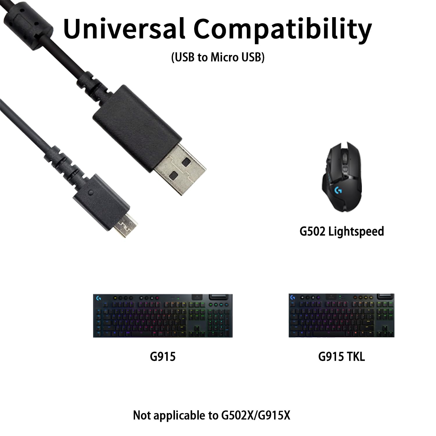 Logicool G502 LIGHTSPEED ※充電コードなし Amazon.co.jp: NoirVogel USB充電ケーブル Logitech G502 Lightspeed