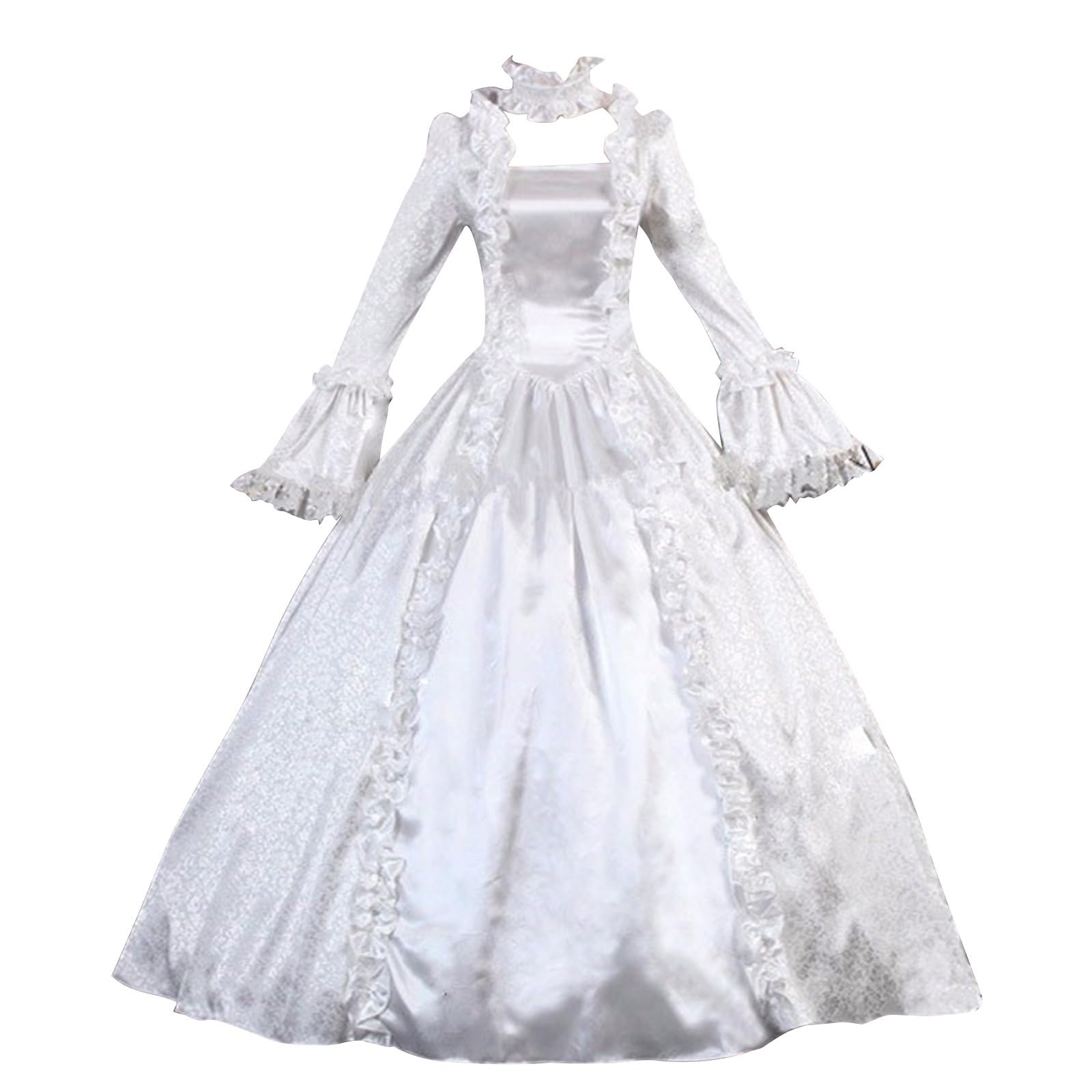 KQIVAM Mittelalter Kleidung Damen Vintage Renaissance Kleid Gothic Kleid Mittelalter Kostüm für Damen Faschingskostüme Elegant Viktorianisches Kleid Cosplay Partykleid Barock Kleider Steampunk Kleid