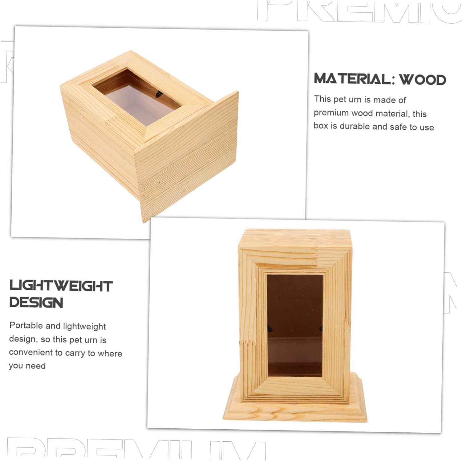 Pet Ash Container Wooden Memorial Urn Photo Frame for Dog Cat Ashes Sturdy Craftsmanship for Lasting Remembrance of Your Beloved Pet