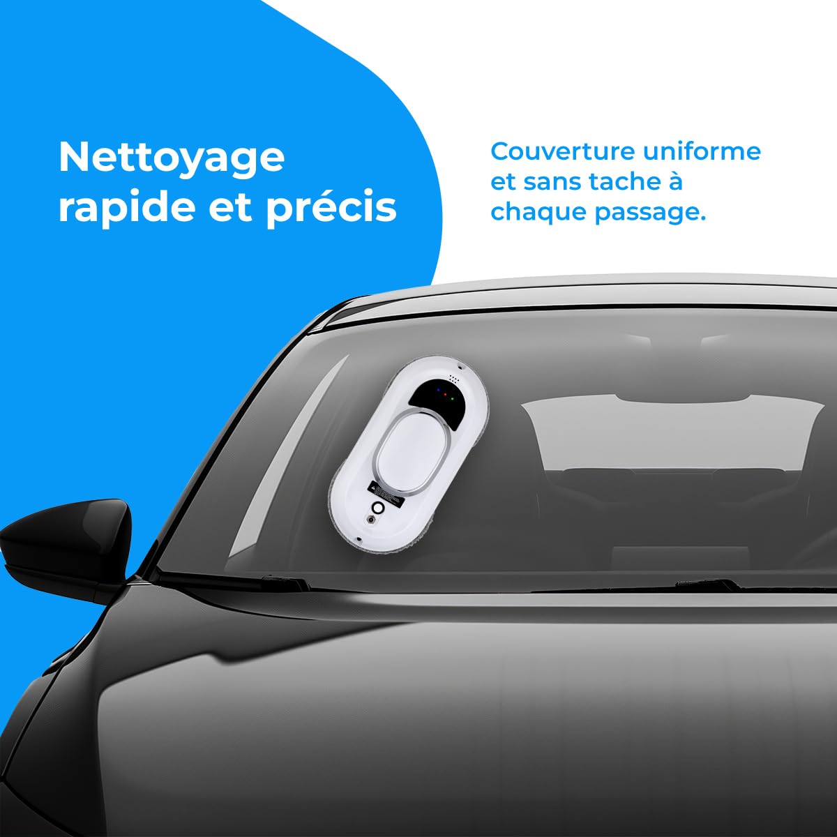 NK Robot Nettoyeur de vitres - Nettoyage Intelligent, détection de Bords, système Anti-Chute et Design Multifonctionnel pour fenêtres, miroirs et Carreaux