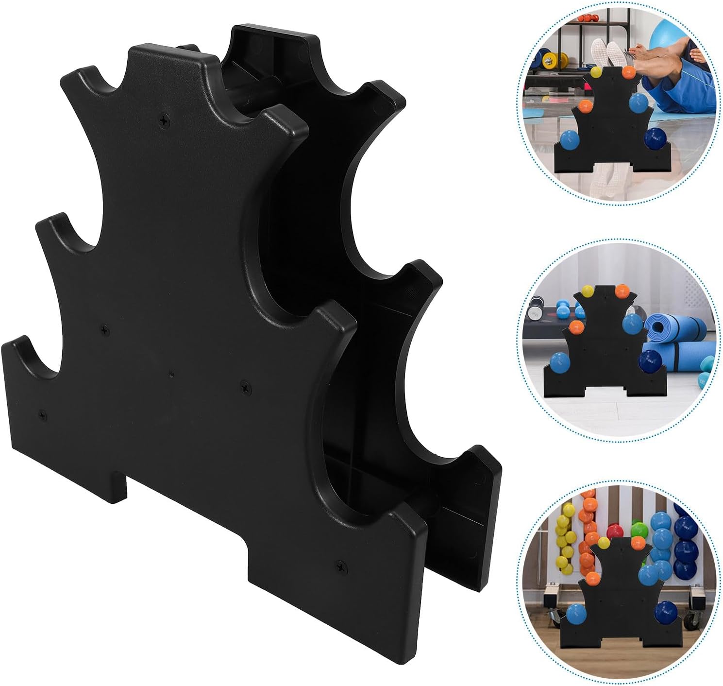 Multi-layer Plastic Dumbbell Rack 3-tier Weight Storage Stand Floor Bracket for Home Gym Workout Accessories