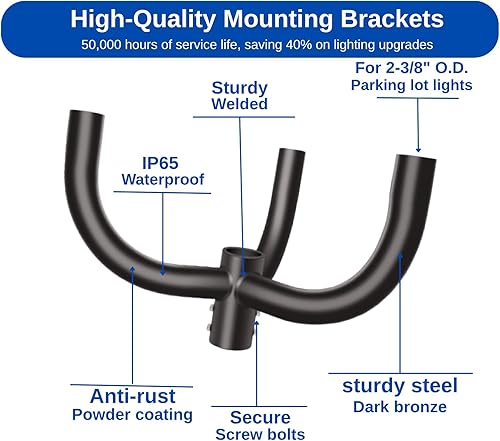 Vista 18 de ledmo Luz LED de estacionamiento de 300 W, 36000 lúmenes, 5000 K, ajustable, ajuste deslizante, iluminación de seguridad con fotocélula