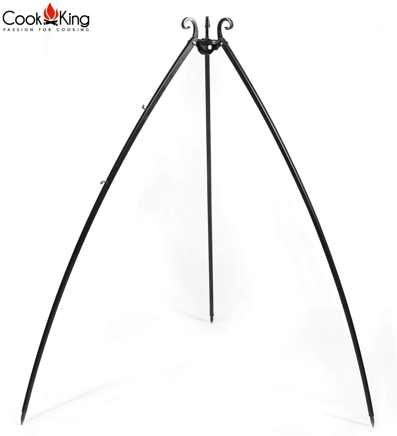 Schwenkgrill H 200 cm mit Doppelrost aus Rohstahl 80 cm + 40 cm Dreibein Grill Tripod Grillen CookKing